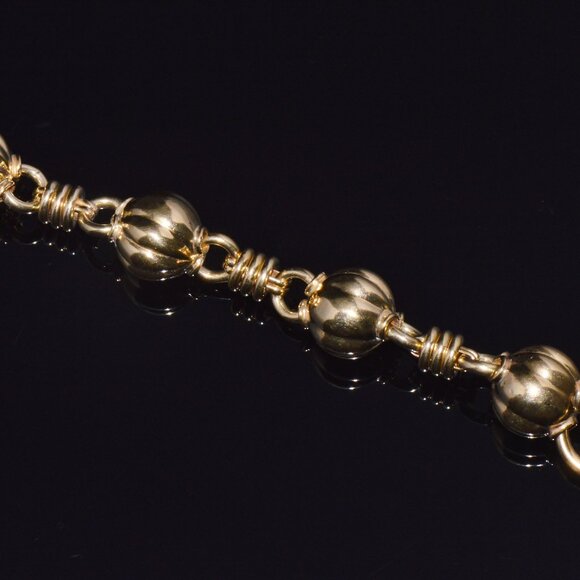 Estate Primavera Preziosi Italian Solid 18K Gold Carnelian Bead Toggle Bracelet - Picture 5 of 10